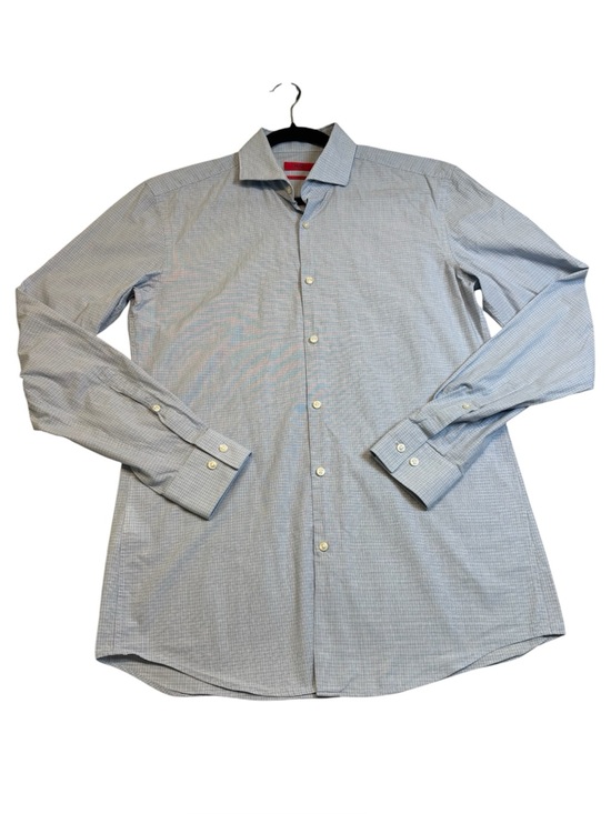 Hugo Boss Other - BOSS Hugo Boss Kason Slim Fit Dress Shirt Light Blue Micro Check Size 15.5 M EUC